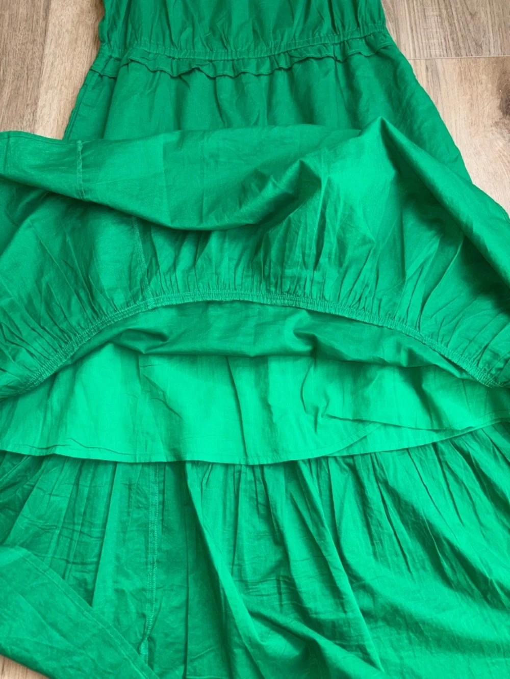 Cotton Spring Wedding Guest Dress Green Ruffle Hem Women's Maxi Size 6 J. Crew - Picture 4 of 10